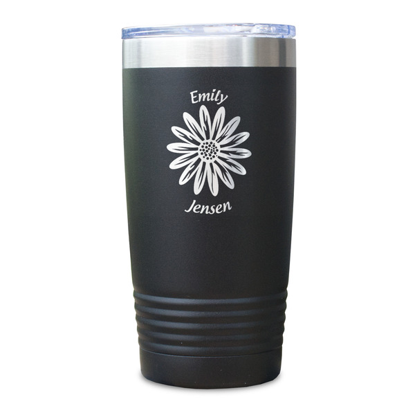 Daisies Black Polar Camel Tumbler - 20oz - Single Sided - Approval