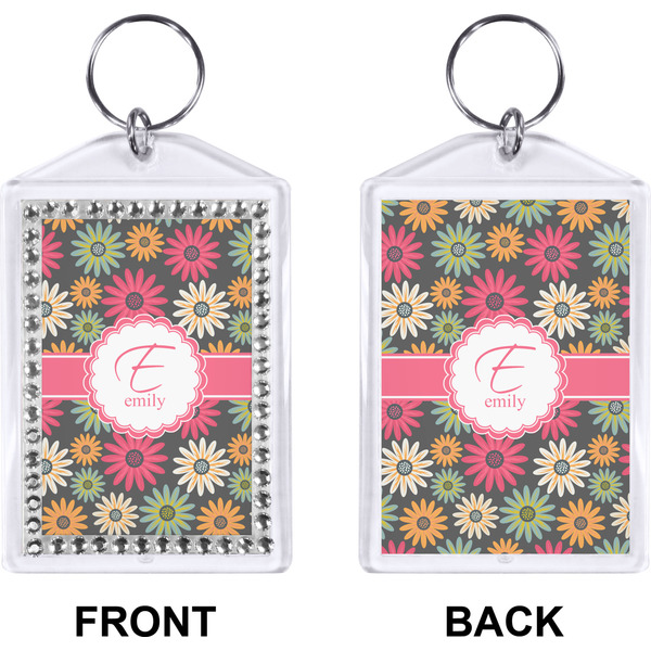 Daisies Bling Keychain (Front + Back)