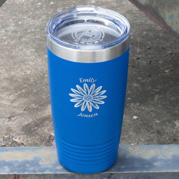 Daisies Blue Polar Camel Tumbler - 20oz - Angled