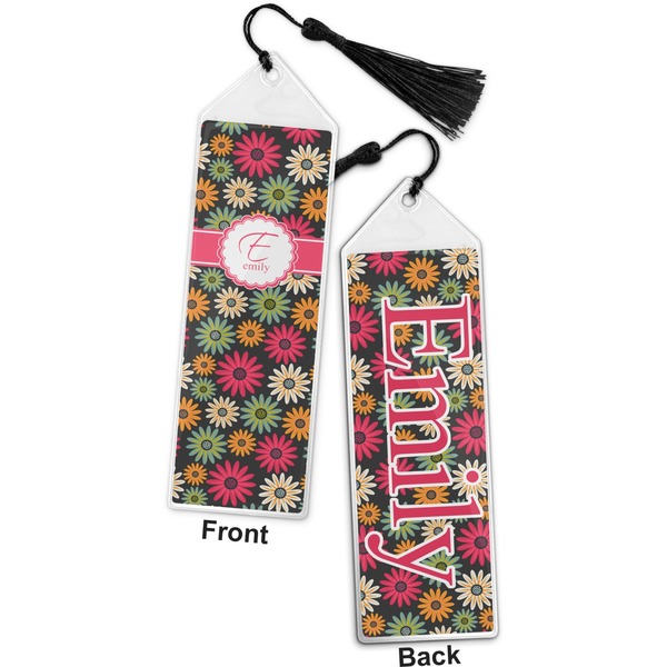 Daisies Bookmark with tassel - Front and Back