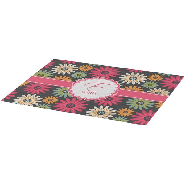 Daisies Burlap Placemat (Angle View)