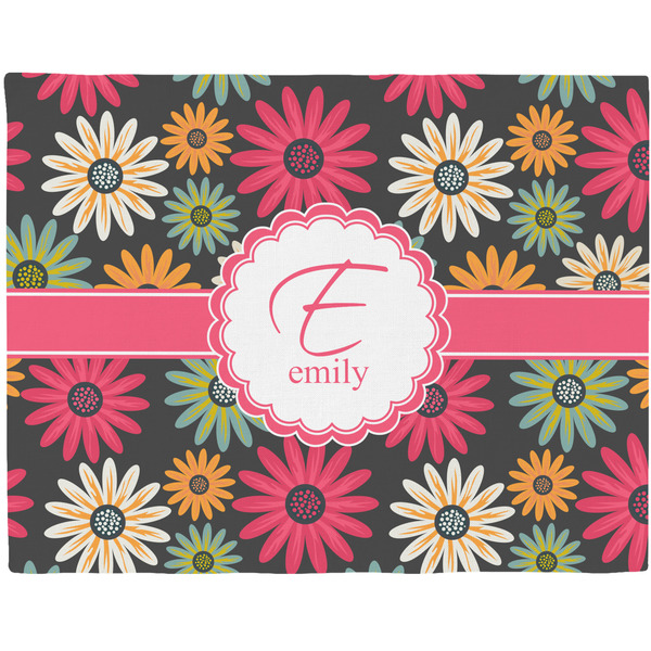 Custom Daisies Woven Fabric Placemat - Twill w/ Name and Initial