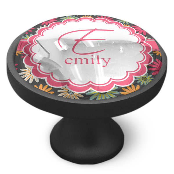 Daisies Cabinet Knob - Black - Side