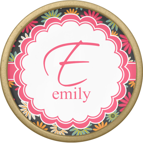 Daisies Cabinet Knob - Gold - Front