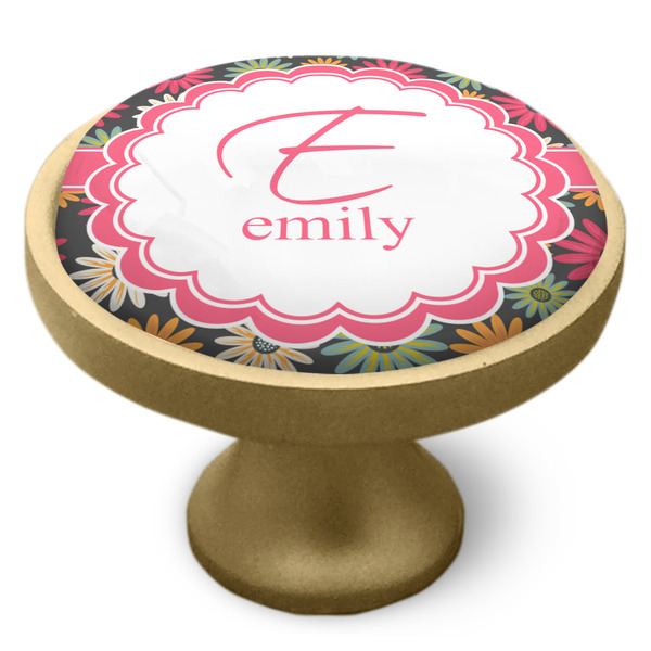 Daisies Cabinet Knob - Gold - Side