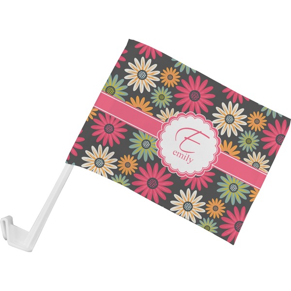 Custom Daisies Car Flag - Small w/ Name and Initial