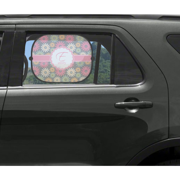 Daisies Car Sun Shade Black - In Car Window