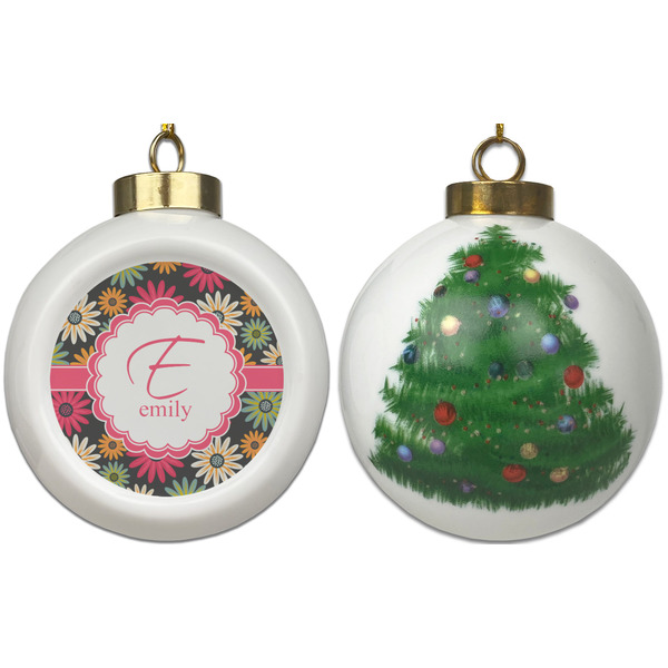 Daisies Ceramic Christmas Ornament - X-Mas Tree (APPROVAL)