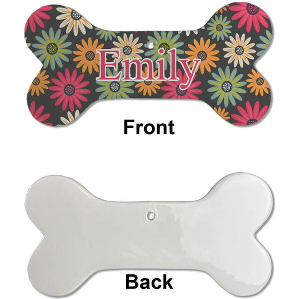 Daisies Ceramic Flat Ornament - Bone Front & Back Single Print (APPROVAL)
