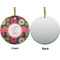 Daisies Ceramic Flat Ornament - Circle Front & Back (APPROVAL)