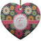 Daisies Ceramic Flat Ornament - Heart (Front)