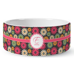 Daisies Ceramic Dog Bowl (Personalized)