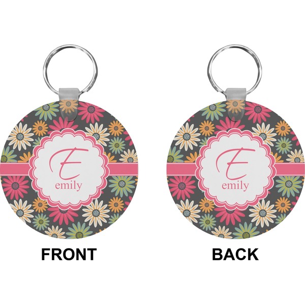 Daisies Circle Keychain (Front + Back)