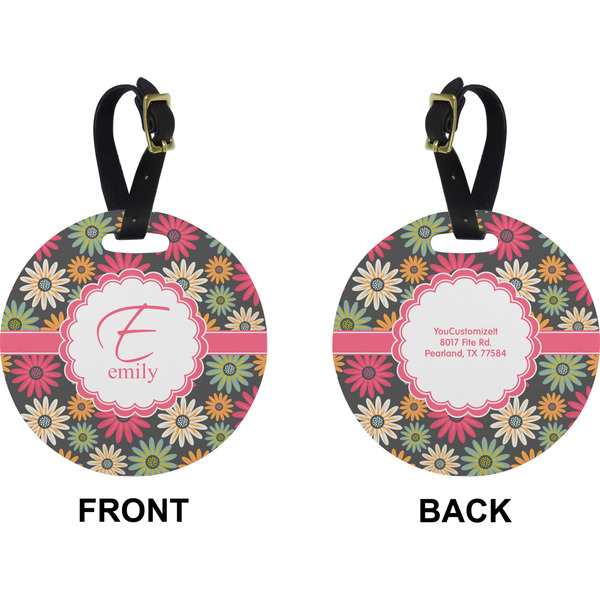 Daisies Circle Luggage Tag (Front + Back)
