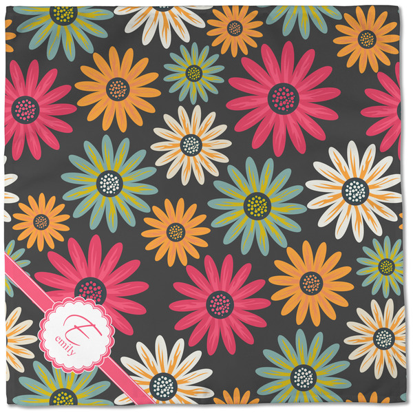 Daisies Cloth Napkins - Personalized Dinner (Full Open)