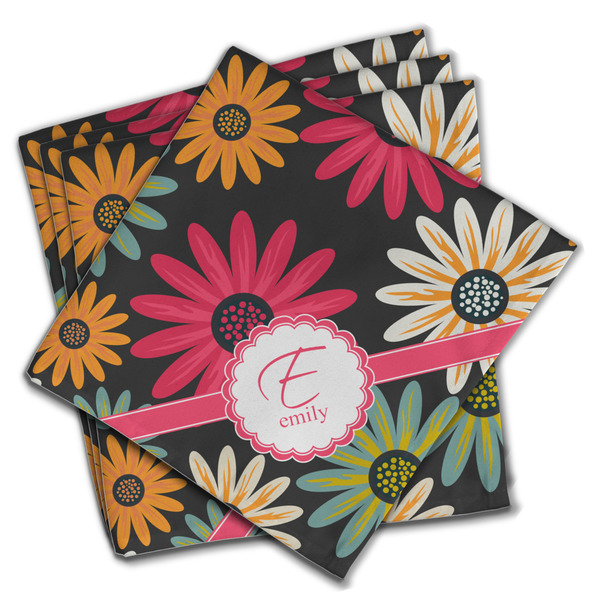 Custom Daisies Cloth Napkins (Set of 4) (Personalized)
