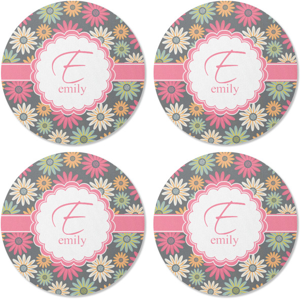 Daisies Coaster Round Rubber Back - Apvl