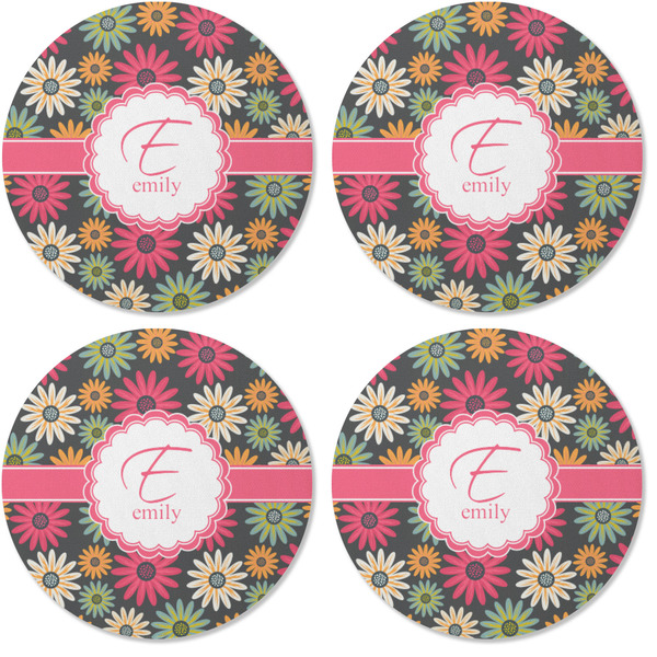 Daisies Coaster Round Rubber Back - Apvl