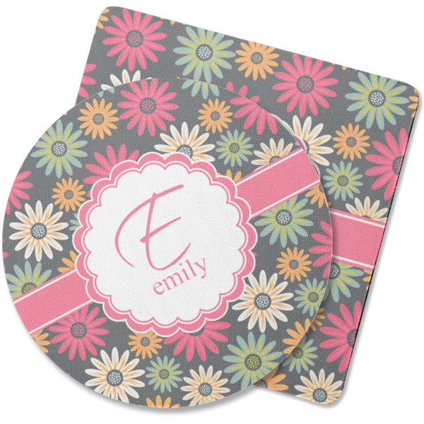Custom Daisies Rubber Backed Coaster (Personalized)
