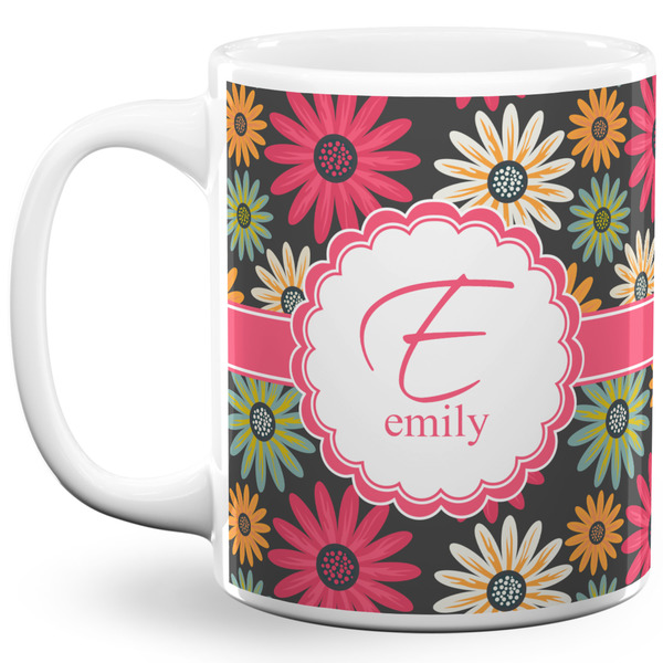 Custom Daisies 11 Oz Coffee Mug - White (Personalized)