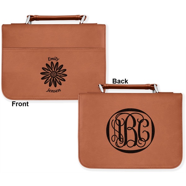 Daisies Cognac Leatherette Bible Covers - Large Double Sided Apvl