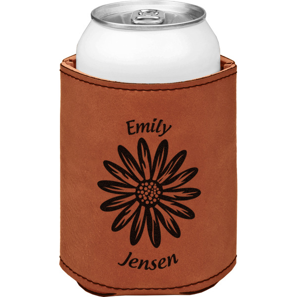 Custom Daisies Leatherette Can Sleeve - Double Sided (Personalized)