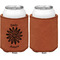 Daisies Cognac Leatherette Can Sleeve - Single Sided Front and Back