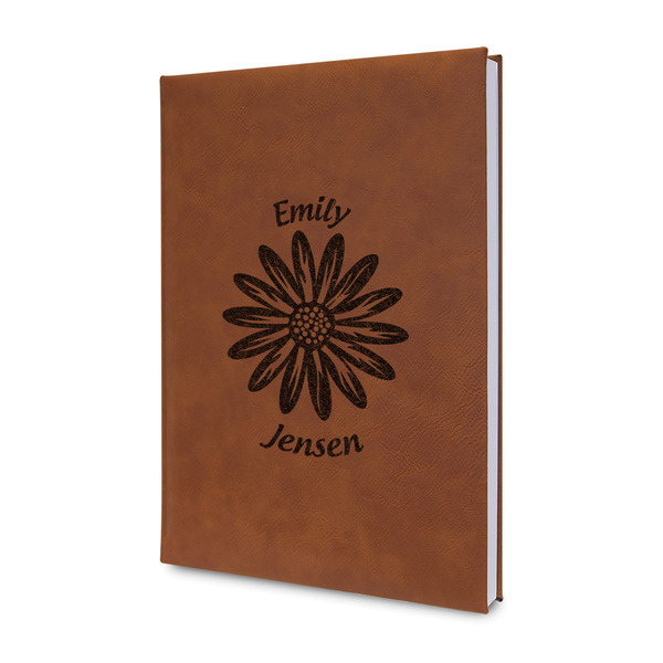Custom Daisies Leatherette Journal - Double Sided (Personalized)