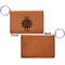 Daisies Cognac Leatherette Keychain ID Holders - Front Apvl