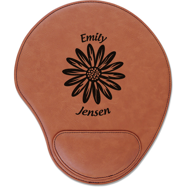 Custom Daisies Leatherette Mouse Pad with Wrist Support (Personalized)