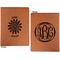 Daisies Cognac Leatherette Portfolios with Notepad - Large - Double Sided - Apvl