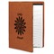 Daisies Cognac Leatherette Portfolios with Notepad - Large - Main