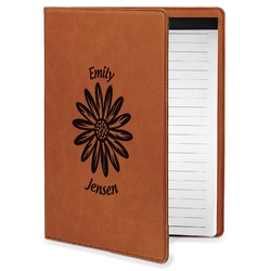 Daisies Leatherette Portfolio with Notepad - Small - Double Sided (Personalized)