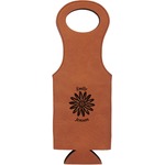 Daisies Leatherette Wine Tote - Single Sided (Personalized)