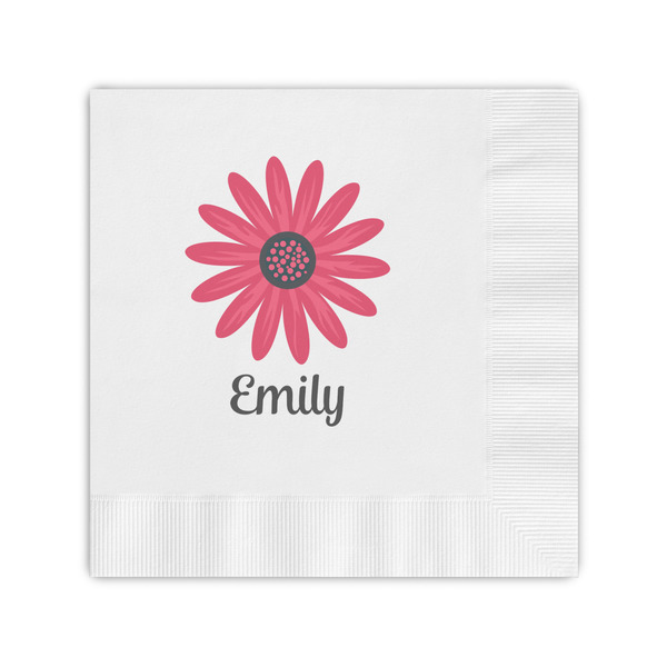 Custom Daisies Coined Cocktail Napkins (Personalized)
