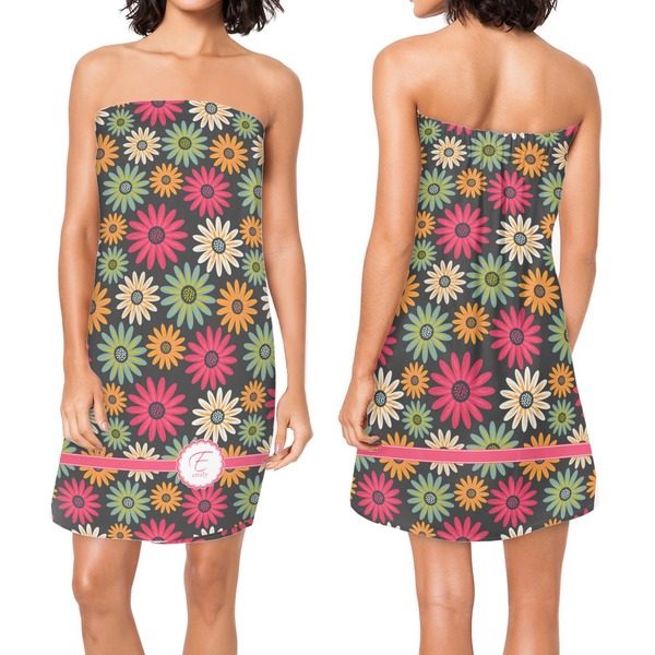 Daisies Custom Bath Wrap - Front & Back View