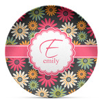 Daisies Microwave Safe Plastic Plate - Composite Polymer (Personalized)