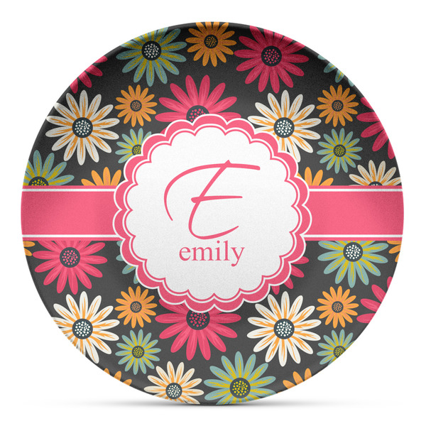 Custom Daisies Microwave Safe Plastic Plate - Composite Polymer (Personalized)
