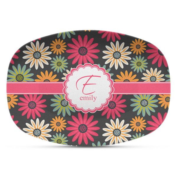 Custom Daisies Plastic Platter - Microwave & Oven Safe Composite Polymer (Personalized)