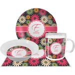 Daisies Dinner Set - Single 4 Pc Setting w/ Name and Initial