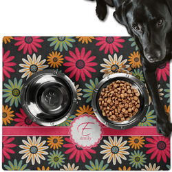 Daisies Dog Food Mat - Large w/ Name and Initial