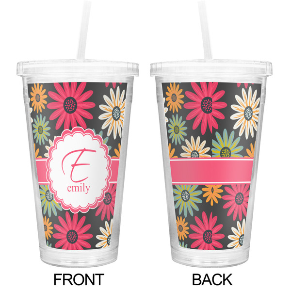 Daisies Double Wall Tumbler with Straw - Approval