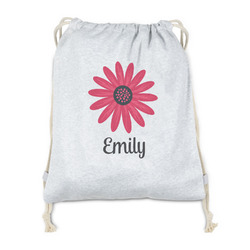 Daisies Drawstring Backpack - Sweatshirt Fleece - Double Sided (Personalized)