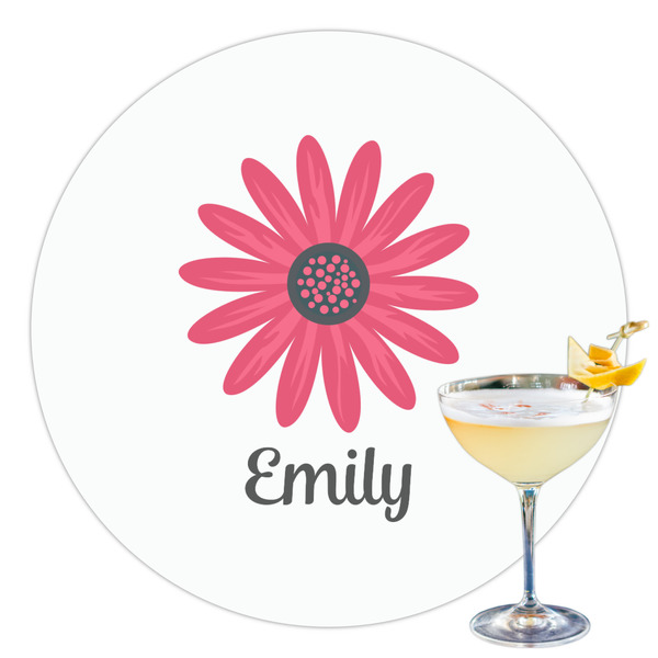 Custom Daisies Printed Drink Topper - 3.5" (Personalized)