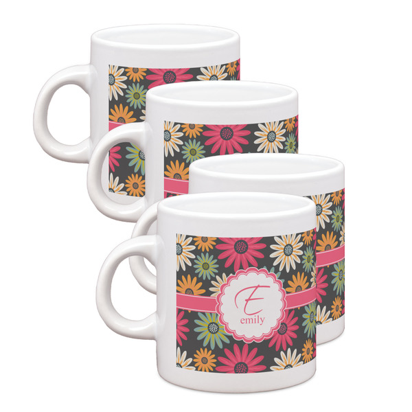 Custom Daisies Single Shot Espresso Cups - Set of 4 (Personalized)