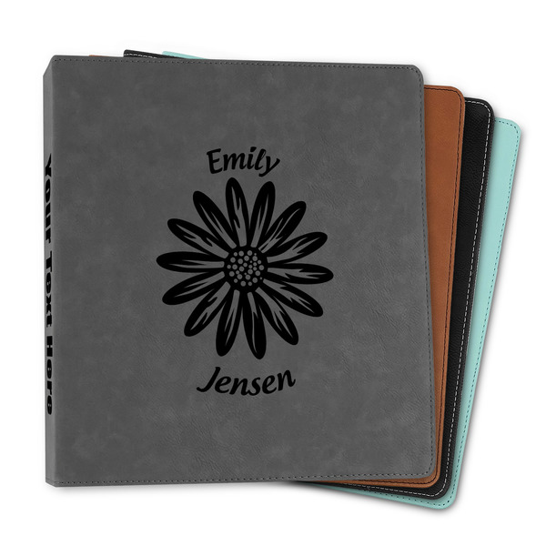 Custom Daisies Leather Binder - 1" (Personalized)