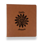 Daisies Leather Binder - 1" - Rawhide (Personalized)