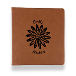 Daisies Leather Binder - 1" - Rawhide (Personalized)