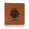 Daisies Leather Binder - 1" - Rawhide - Front View