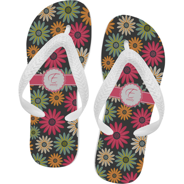 Custom Daisies Flip Flops - Small (Personalized)